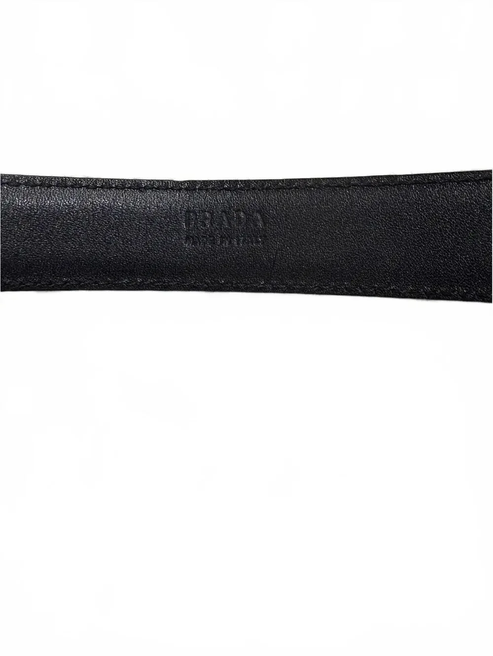 Prada Vintage 1990s Minimalist Smooth Black Patent‎ Leather Belt Square Buckle